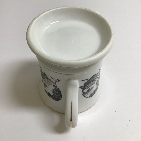 Mustached Men Shaving Mug Knobler Japan Mid Century Barber Razor Brush Vintage - Picture 10 of 13